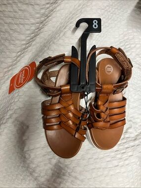 wonder nation Brown Girls Woven Strappy Gladiator Sandals